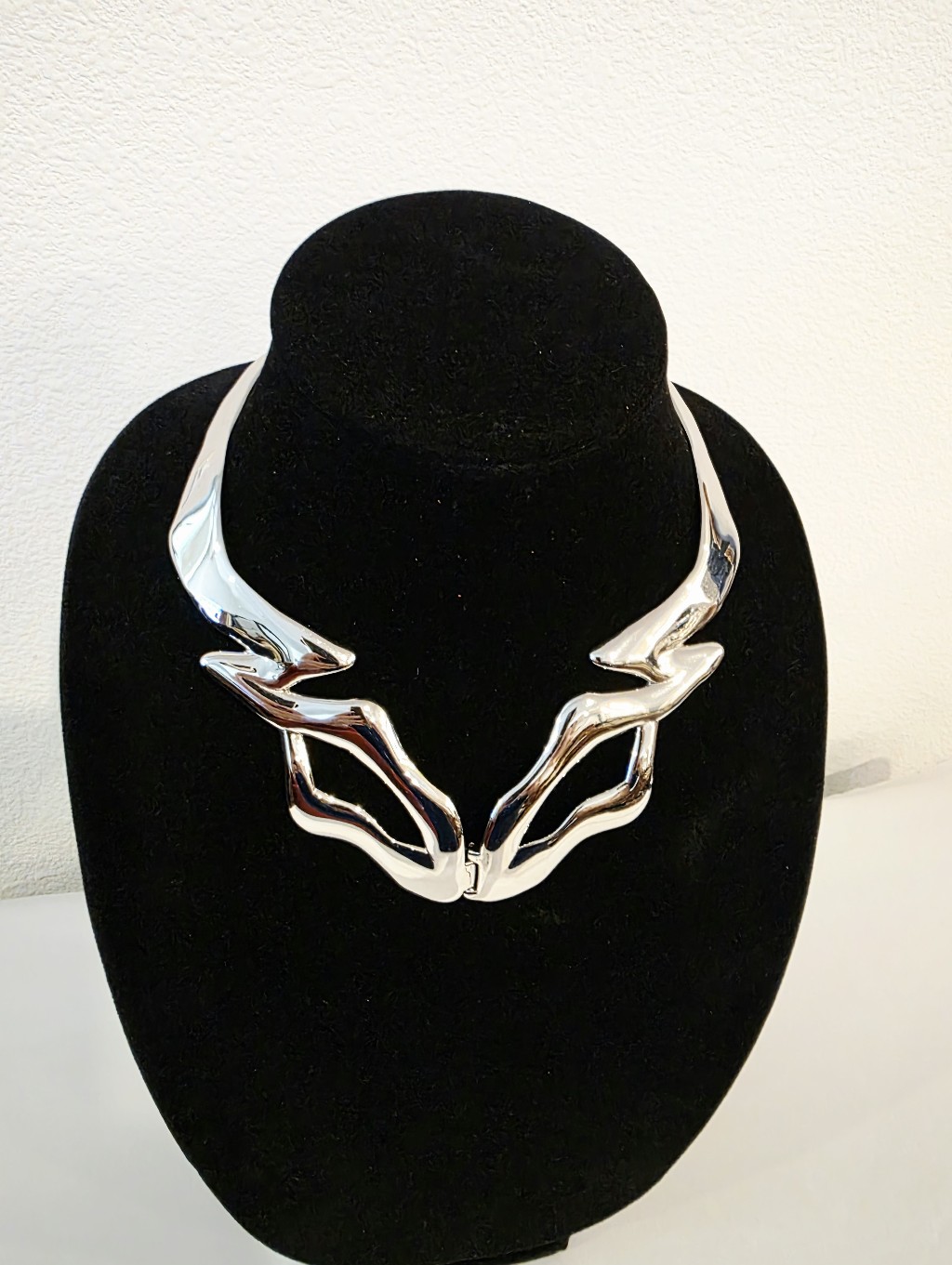 Vitaly Wrap Statement Necklace, Stainless Steel, Silver, New — image 2 of 4